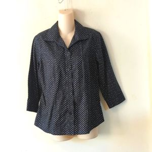 Chico's Adrienne Effortless Dot No Iron Button Down No Iron